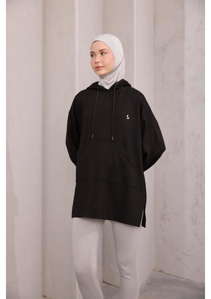 Kapüşonlu Sweat Siyah
