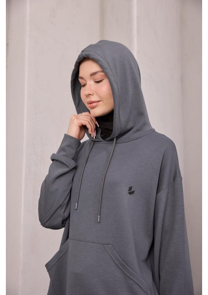 Kapüşonlu Sweat Füme