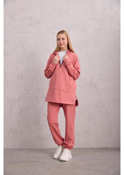 Astronot Kapüşonlu Sweat Pudra
