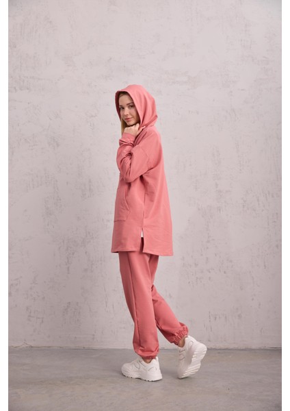 Astronot Kapüşonlu Sweat Pudra