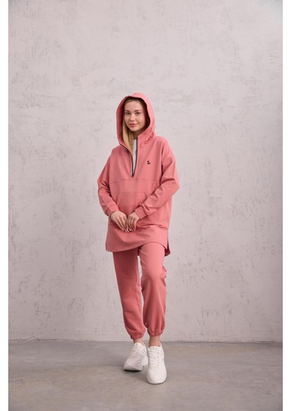 Astronot Kapüşonlu Sweat Pudra
