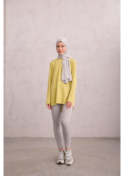 Parmak Detaylı Tunik Lime