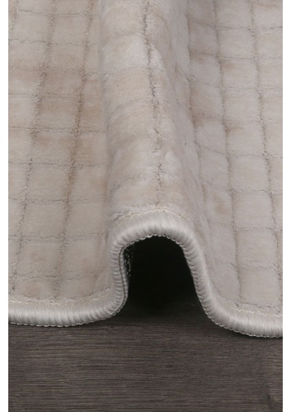 Kare Plus Krem 80 x 150 + 50 x 80 cm Büyük Ebat Banyo Paspası Kaymaz Taban Yıkanabilir Klozet Takımı