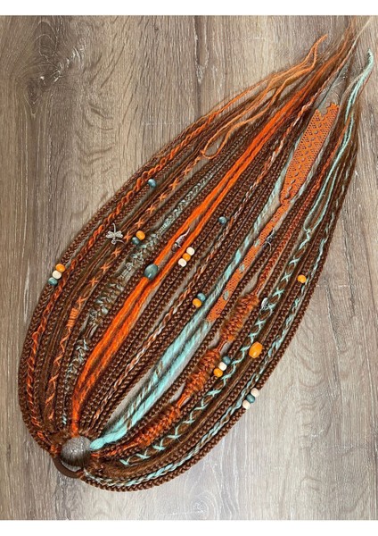 Rasta Mix Afrika Örgü Toka 25LI - Bakır & Turuncu & Su Yeşili