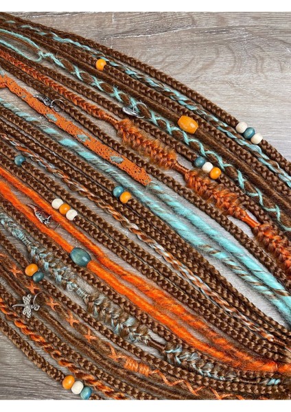 Rasta Mix Afrika Örgü Toka 25LI - Bakır & Turuncu & Su Yeşili modelleri