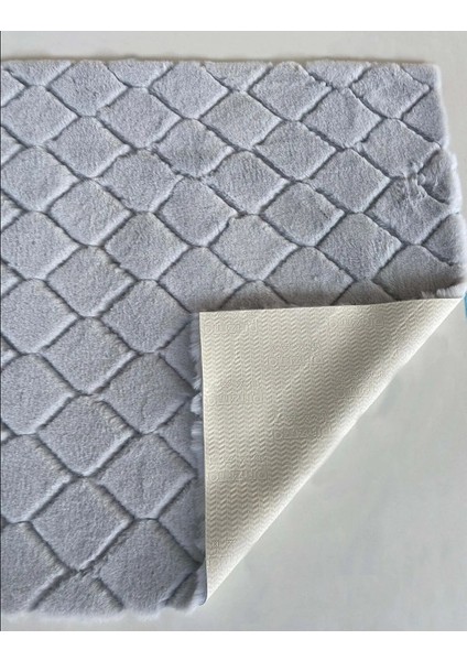 Comfort Diamond No:2 Ipek Gri 75 x 110 Stil Home Gri Beyaz Özel Ebat Avantajlı Silinebilir 1 Adet