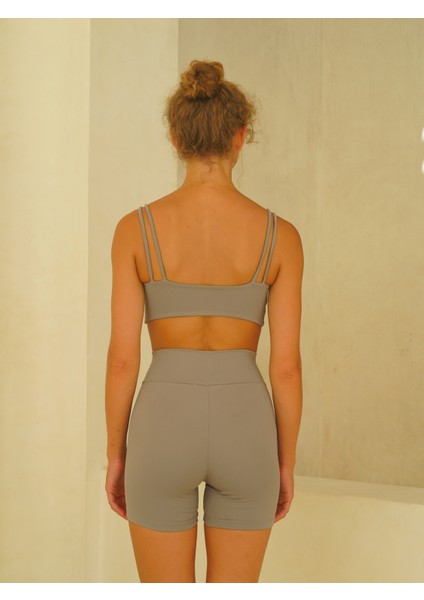 Mai Paria Çapraz Detay Spor Gri Crop