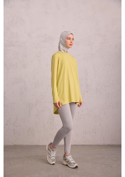 Parmak Detaylı Tunik Lime