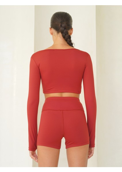 Samadhi Uzun Kollu Spor Bordo Crop indirimleri