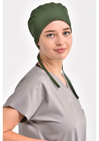 Likralı Haki Yeşili Cerrahi Bone