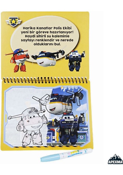 Harika Kanatlar Temalı Sulu Sihirli Boyama Kitabı - Özel Sulu Kalem ile Water Painting fiyatları