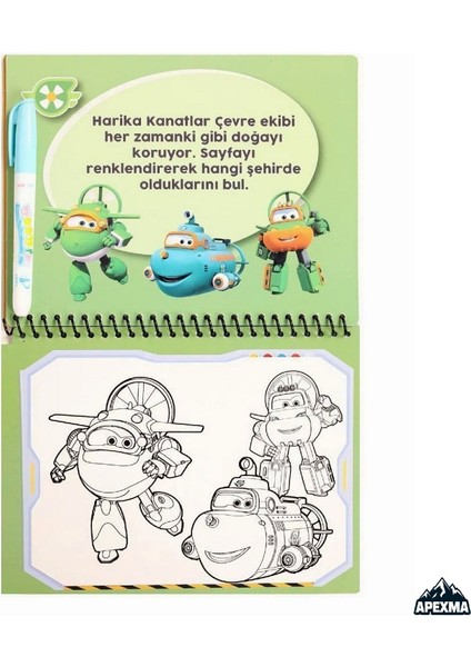Harika Kanatlar Temalı Sulu Sihirli Boyama Kitabı - Özel Sulu Kalem ile Water Painting fırsatları