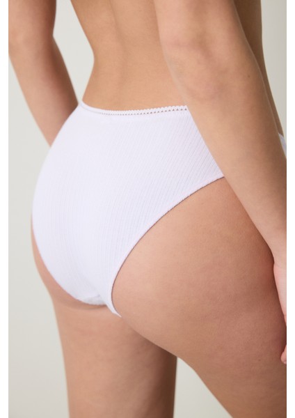 Pointelle Pamuklu Açık Lila Slip Külot