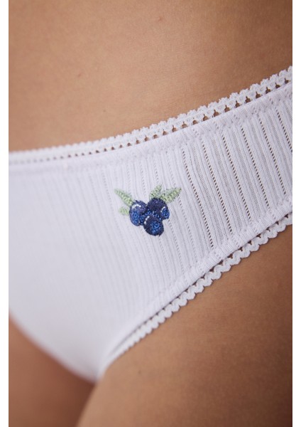 Pointelle Pamuklu Açık Lila Slip Külot