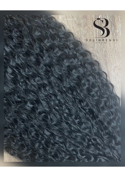 Rus Afro Dalgası Lastikli At Kuyruğu Saç Tokası - Siyah modelleri