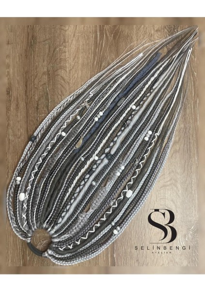 Rasta Mix Örgü Toka 35 Li - Beyaz & Grinin Tonları