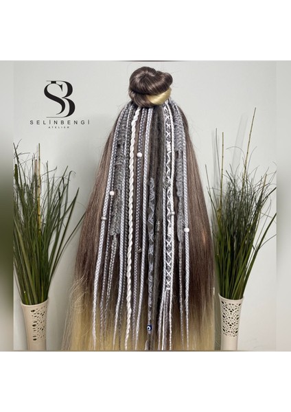 Rastalı Afrika Örgülü Toka 15 Li - Grinin Tonları & Beyaz fırsatları