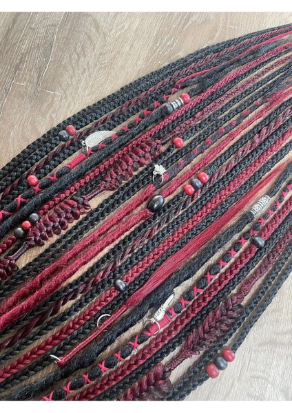 Rasta Mix Afrika Örgü Toka 25'li 50CM - Siyah & Kızıl fiyatları