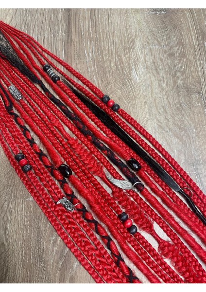 Rasta Mix Afrika Örgü Toka 15'li 50CM - Kırmızı modelleri