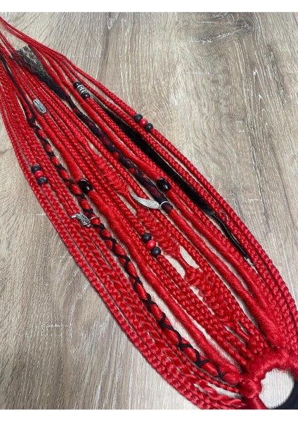 Rasta Mix Afrika Örgü Toka 15'li 50CM - Kırmızı fırsatları