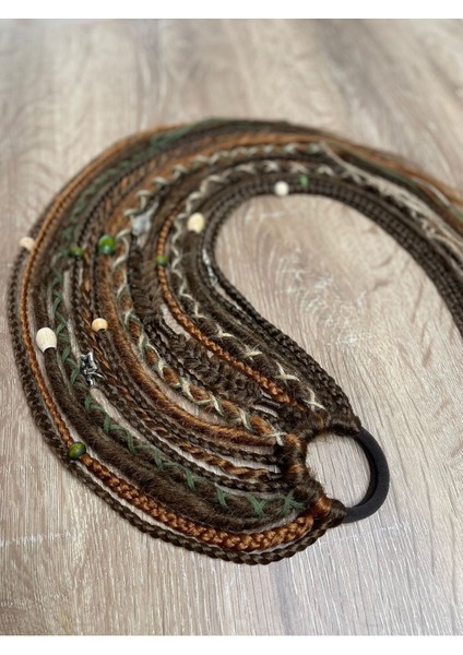 Rasta Mix Afrika Örgü Toka 15LI - Koyu Kahverengi & Bakır