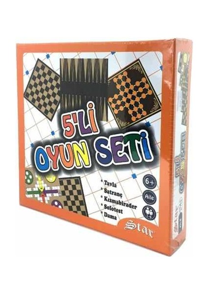 Star 5li Oyun Seti Star Beşli Oyun Tavla Satranç Kızma Birader Solo Test ve Dama Oyunları Tek Kutuda fiyatları
