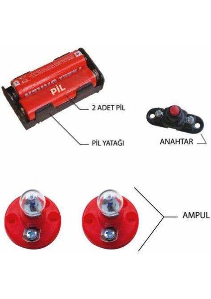 Elektrik Deney Seti Ahşap Zeminli Seri Paralel Devre Ödev Seti