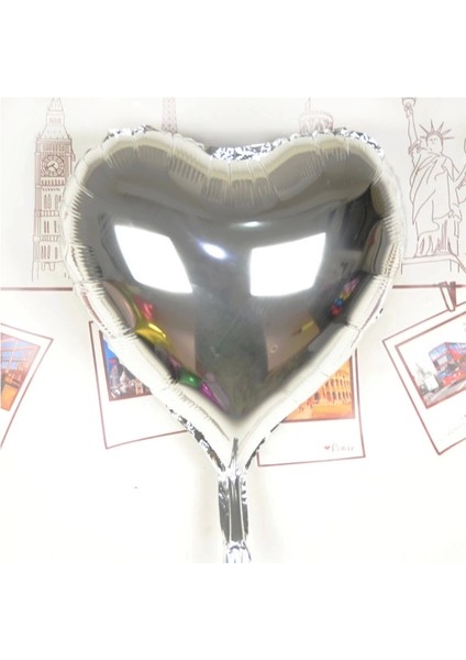 Kalp Uçan Balon Folyo Mor 80 cm 32 Inç