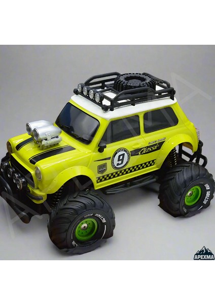 Oyuncak 2.4ghz Uzaktan Kumandalı Full Fonksiyon Şarjlı Işıklı Bigfoot Off-Road Retro Araba Yeşil fırsatları