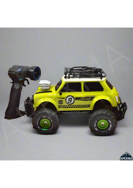 Oyuncak 2.4ghz Uzaktan Kumandalı Full Fonksiyon Şarjlı Işıklı Bigfoot Off-Road Retro Araba Yeşil indirimleri