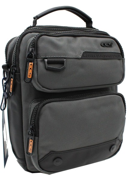 Şık gri el ve omuz askılı tekstil çanta, günlük kullanım için ideal