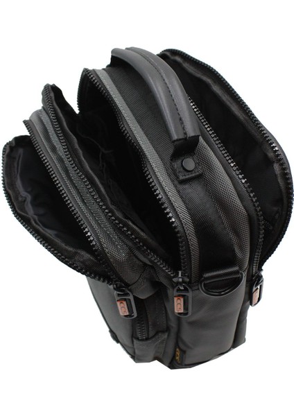 Şık gri el ve omuz askılı tekstil çanta, günlük kullanım için ideal indirimleri