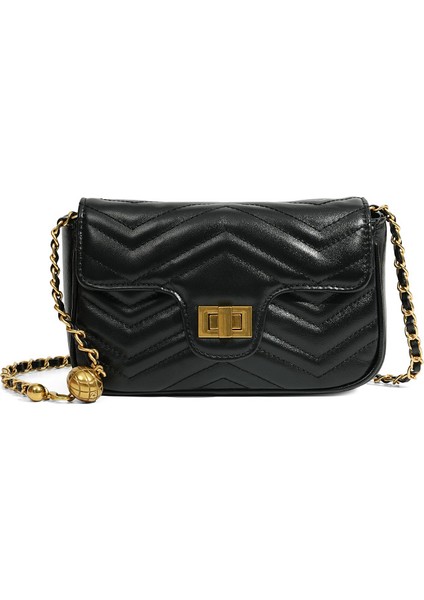 Deri Küçük Koku Bayan Çanta Baş Katman Sığır Derisi Banliyö Zincir Crossbody Küçük Kare Çanta (Yurt Dışından)