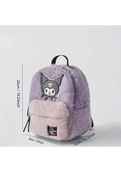 Kuromi Peluş Sırt Çantası Pembe - Mor Kaliteli Sevimli Karikatür Tasarım, Ayarlanabilir Askı Hafif Günlük Kullanım & Hediye Çanta fiyatları