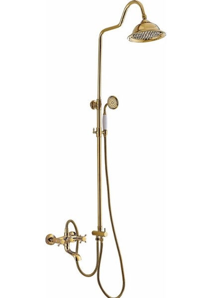 Market Retro Gold Robot Duş Seti Banyo Batarya Dahil