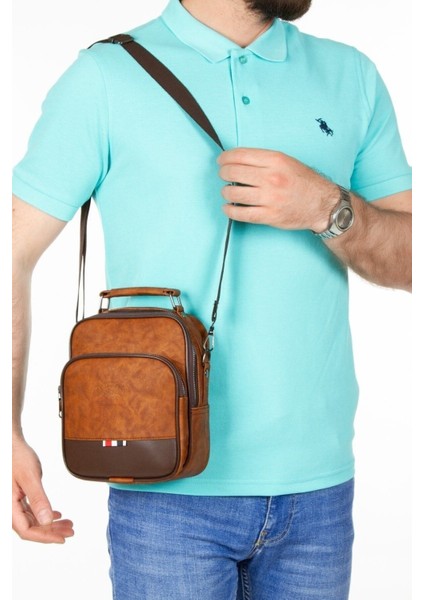 Kahverengi deri el ve omuz çanta, mekanizmalı kartlık seti, orta boy, şık ve kullanışlı fiyatları