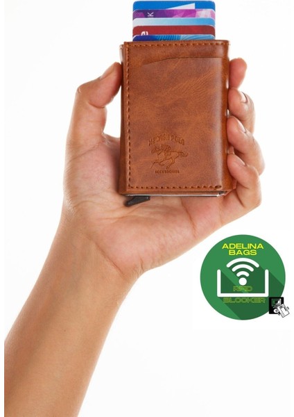 Kahverengi deri el ve omuz çanta, mekanizmalı kartlık seti, orta boy, şık ve kullanışlı fırsatları