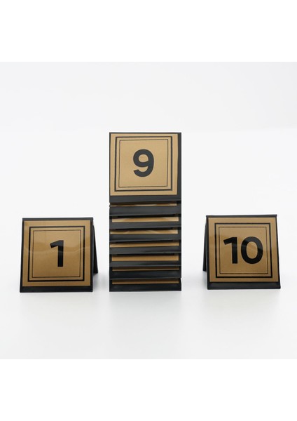 1-10 Masa Numarası Kafe Lokanta Otel Büfe Restoran İçin Plaka Pleksi 5x5 cm