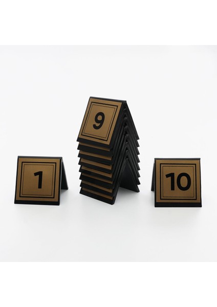 1-10 Masa Numarası Kafe Lokanta Otel Büfe Restoran İçin Plaka Pleksi 5x5 cm