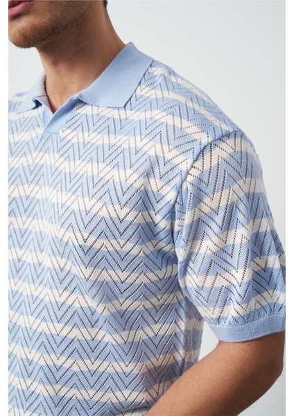 Çizgili Regular Fit Ince Triko Erkek T-Shirt