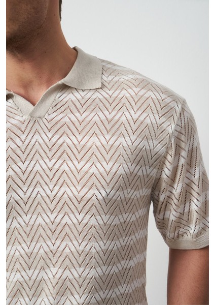 Çizgili Regular Fit Ince Triko Erkek T-Shirt indirimleri