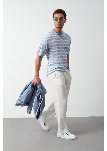 Yıkamalı Keten Baggy Erkek Pantolon