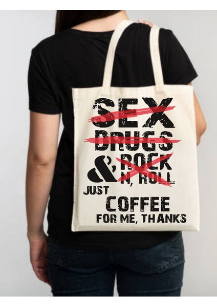 Renkli Rock'n Roll Kanvas ve Rips Bez Omuz Çantası, Kalın Tote Bag, Bej fiyatları