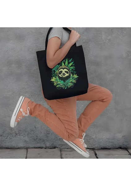 Renkli Psychedelic Desenli Siyah Bez Çanta, Çok Amaçlı, Hafif ve Şık Tasarım modelleri