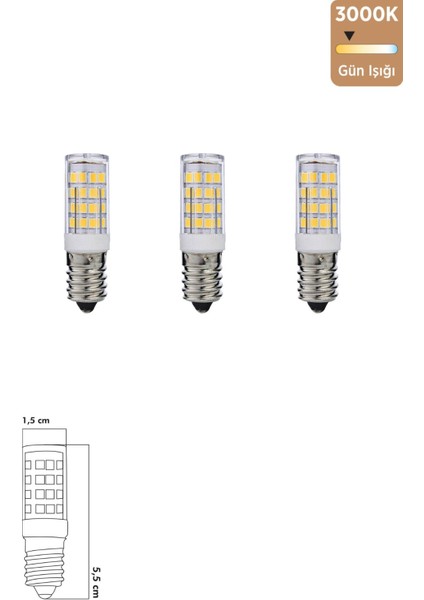 Led Ampul 5W 3000K E14 (Gün İşığı) ERD-217