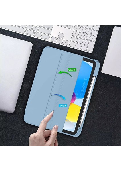 Apple iPad 11.nesil 11 Inç 2025 Kılıf Premium Kalem Bölmeli Uyku Modlu Kapaklı Smart Case
