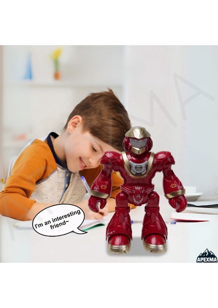 Uzaktan Kumandalı Full Fonksiyon Işıklı Sesli Müzikli Hareketli Pilli Interaktif Dansçı Robot Kırmızı modelleri