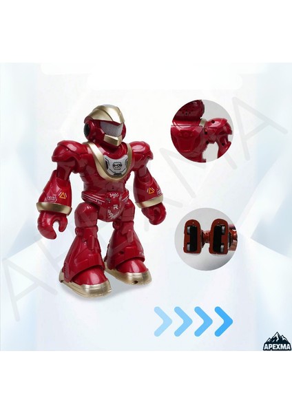 Uzaktan Kumandalı Full Fonksiyon Işıklı Sesli Müzikli Hareketli Pilli Interaktif Dansçı Robot Kırmızı indirimleri