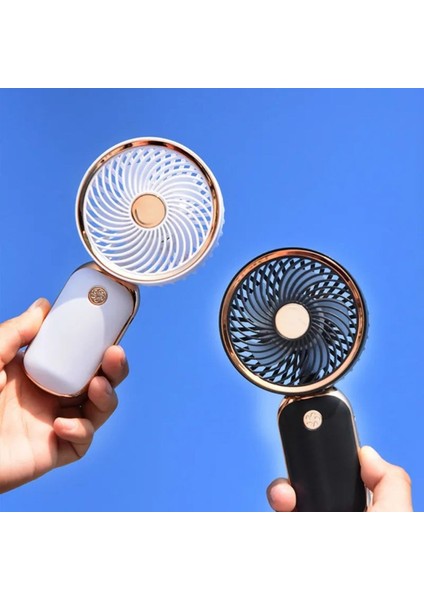 Mini Masa ve El Fanı Şarjlı Taşınabilir Serinletici Tutmalı Vantilatör Pervanve
