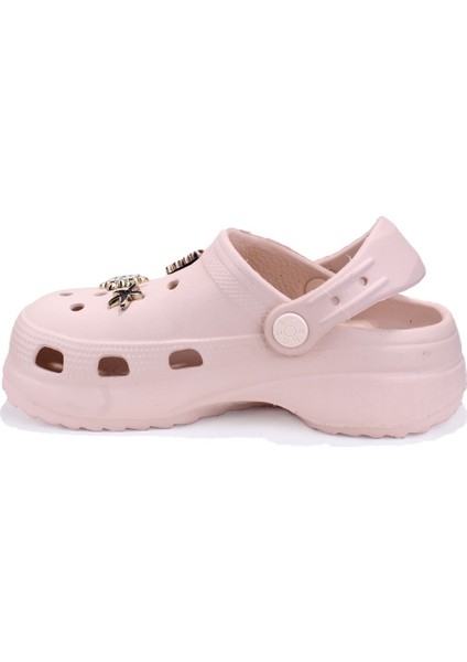 DJA75-205 Ekru Taşlı Ortopedik Günlük Kız Çocuk Cross Spor Terlik modelleri